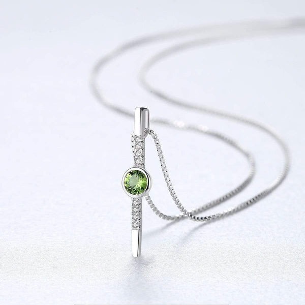 Planet Gates 925 Sterling Silver Prehnite Gemstone Diamonds White Gold Pendant Necklace Fine Jewelry Wholesale Drop Shipping