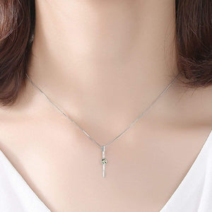 Planet Gates 925 Sterling Silver Prehnite Gemstone Diamonds White Gold Pendant Necklace Fine Jewelry Wholesale Drop Shipping