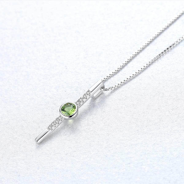 Planet Gates 925 Sterling Silver Prehnite Gemstone Diamonds White Gold Pendant Necklace Fine Jewelry Wholesale Drop Shipping