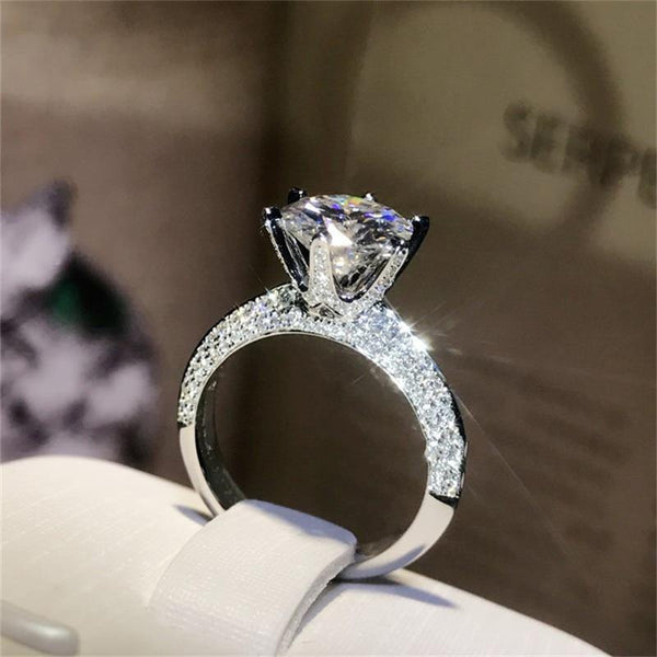 Planet Gates 925 Sterling Silver Ring 2Ct 10 Hearts Arrows SONA Diamond Wedding Jewelry Rings Engagement For Women