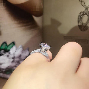 Planet Gates 925 Sterling Silver Ring 2Ct 10 Hearts Arrows SONA Diamond Wedding Jewelry Rings Engagement For Women