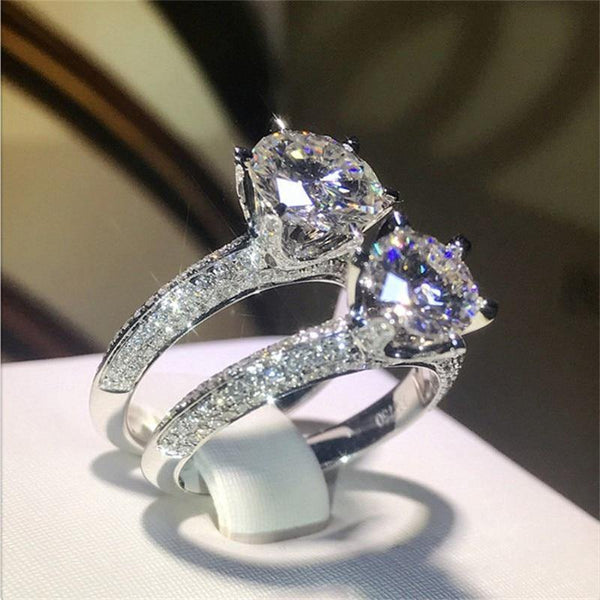 Planet Gates 925 Sterling Silver Ring 2Ct 10 Hearts Arrows SONA Diamond Wedding Jewelry Rings Engagement For Women