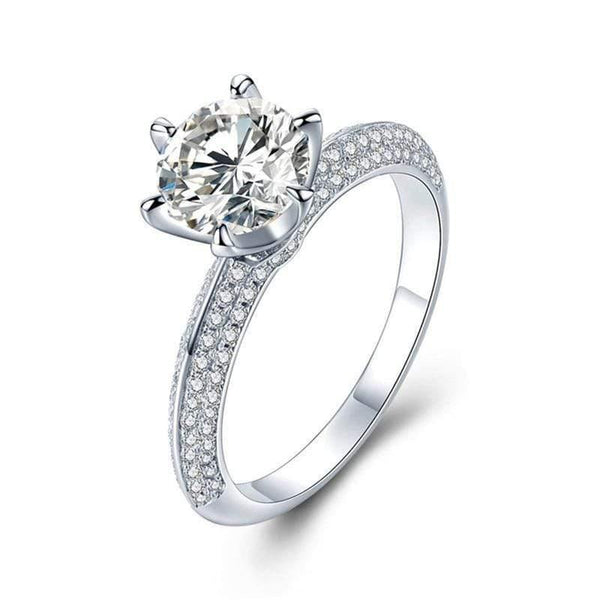 Planet Gates 925 Sterling Silver Ring 2Ct 10 Hearts Arrows SONA Diamond Wedding Jewelry Rings Engagement For Women