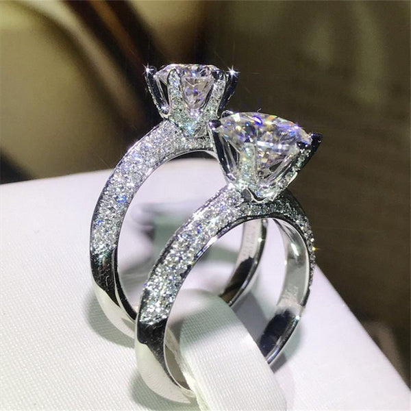 Planet Gates 925 Sterling Silver Ring 2Ct 10 Hearts Arrows SONA Diamond Wedding Jewelry Rings Engagement For Women