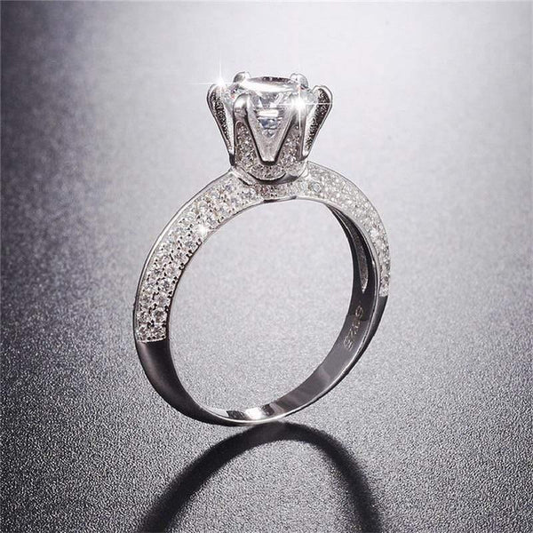 Planet Gates 925 Sterling Silver Ring 2Ct 10 Hearts Arrows SONA Diamond Wedding Jewelry Rings Engagement For Women