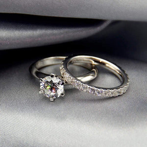 Planet Gates 925 Sterling Silver Ring 2Ct Round-cut SONA Diamond Wedding Jewelry Rings Engagement For Women SZ 4-10