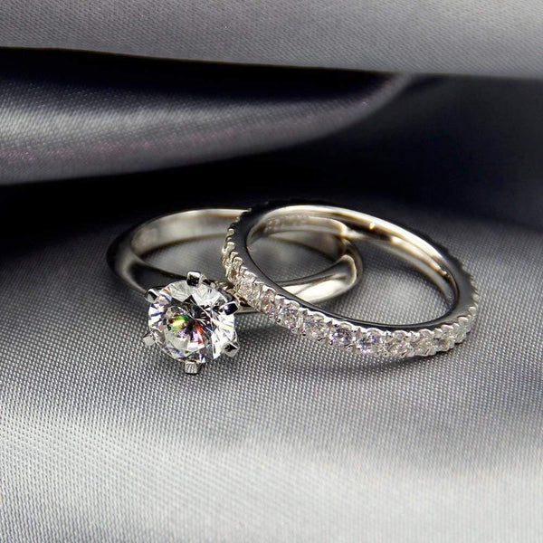 Planet Gates 925 Sterling Silver Ring 2Ct Round-cut SONA Diamond Wedding Jewelry Rings Engagement For Women SZ 4-10