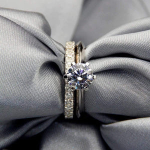 Planet Gates 925 Sterling Silver Ring 2Ct Round-cut SONA Diamond Wedding Jewelry Rings Engagement For Women SZ 4-10