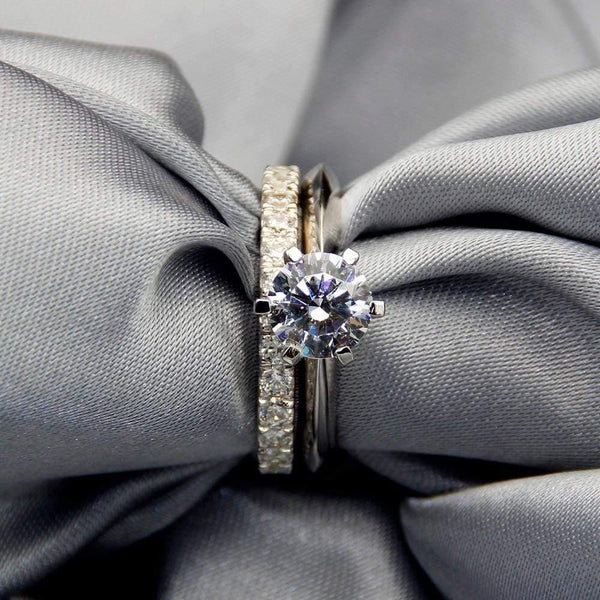 Planet Gates 925 Sterling Silver Ring 2Ct Round-cut SONA Diamond Wedding Jewelry Rings Engagement For Women SZ 4-10