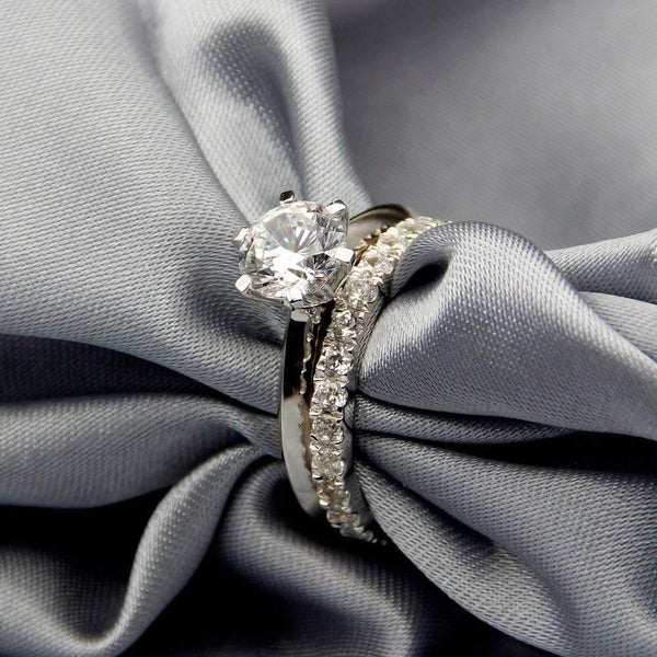 Planet Gates 925 Sterling Silver Ring 2Ct Round-cut SONA Diamond Wedding Jewelry Rings Engagement For Women SZ 4-10