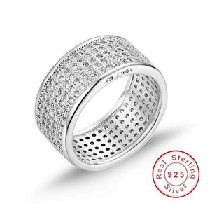 Planet Gates 925 Sterling Silver Ring Finger Stamp 10KT Shining 286pcs Full Simulated Diamond Rings for Woman Jewelry