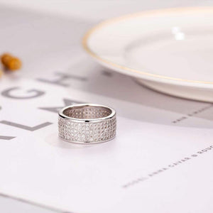 Planet Gates 925 Sterling Silver Ring Finger Stamp 10KT Shining 286pcs Full Simulated Diamond Rings for Woman Jewelry