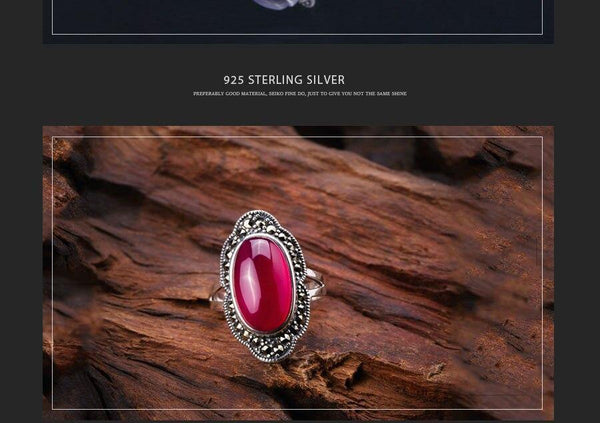 Planet Gates 925 Sterling Silver Ring For Women Original Design Red Jade Open Ring Gemstone Diamond Wedding Valentine's Day Jewelry SR10