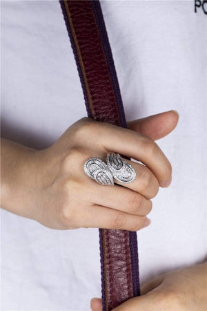 Planet Gates 925 Sterling Silver ring Luxury Leaf Pave Birthstone Simulated Diamond rings Cocktail Wedding Rings For Women gift