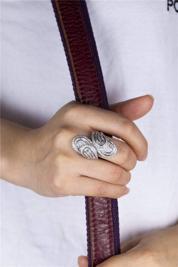 Planet Gates 925 Sterling Silver ring Luxury Leaf Pave Birthstone Simulated Diamond rings Cocktail Wedding Rings For Women gift