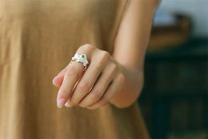 Planet Gates 925 Sterling Silver Ring Natural Tourmaline Handmade Designer Fine Jewelry Adjustable Leaf Rings