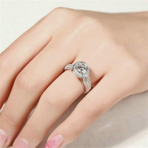 Planet Gates 925 Sterling Silver ring pave cz 2ct SONA Diamond Rings Wedding Jewelry for Women gift size ,5,6,7,8,9,10