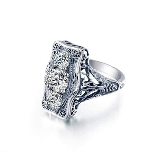 Planet Gates 925 Sterling Silver Ring Round Simulate Diamond Wedding Jewelry Rings Engagement For Women