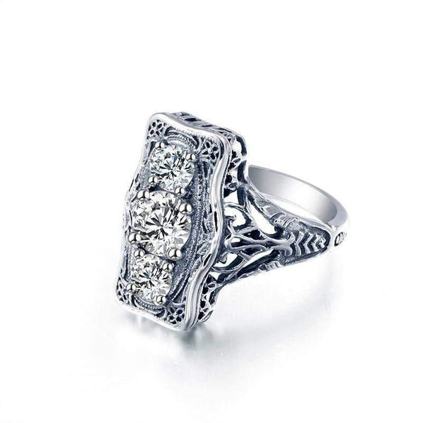 Planet Gates 925 Sterling Silver Ring Round Simulate Diamond Wedding Jewelry Rings Engagement For Women