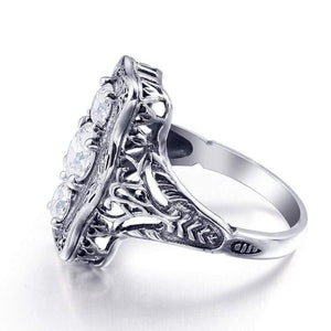 Planet Gates 925 Sterling Silver Ring Round Simulate Diamond Wedding Jewelry Rings Engagement For Women