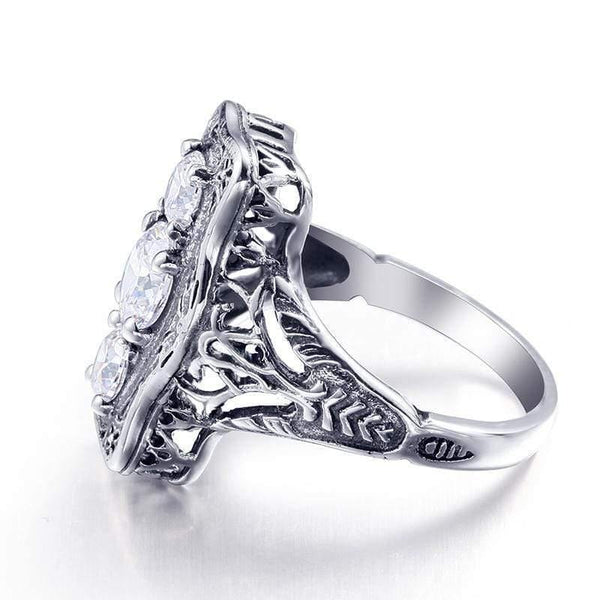 Planet Gates 925 Sterling Silver Ring Round Simulate Diamond Wedding Jewelry Rings Engagement For Women