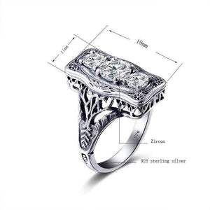 Planet Gates 925 Sterling Silver Ring Round Simulate Diamond Wedding Jewelry Rings Engagement For Women
