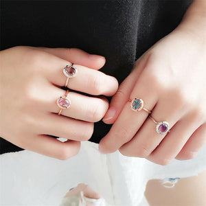 Planet Gates 925 Sterling Silver Ring S925 Genuine Pure Silver Blue Purple Amethyst Gem Stone OL Luxury Diamond Rings