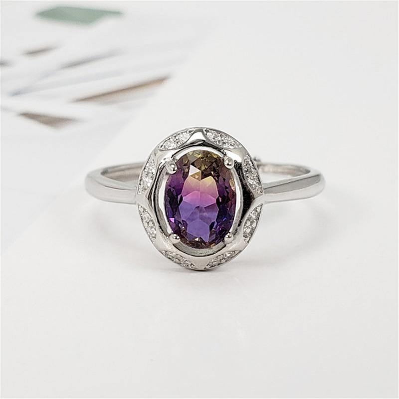 Planet Gates 925 Sterling Silver Ring S925 Genuine Pure Silver Blue Purple Amethyst Gem Stone OL Luxury Diamond Rings