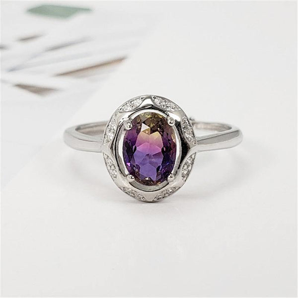 Planet Gates 925 Sterling Silver Ring S925 Genuine Pure Silver Blue Purple Amethyst Gem Stone OL Luxury Diamond Rings