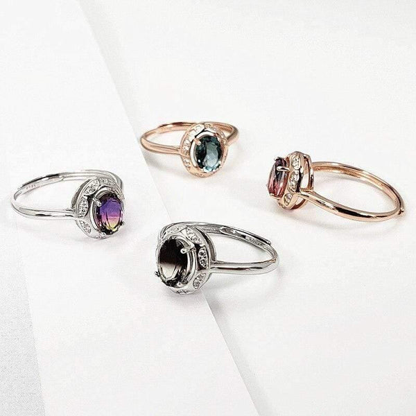 Planet Gates 925 Sterling Silver Ring S925 Genuine Pure Silver Blue Purple Amethyst Gem Stone OL Luxury Diamond Rings