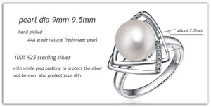 Planet Gates 925 sterling silver Ring with 9-10mm natural freshwater pearl Fine Jewelry wedding brand Engagement ring for women lover