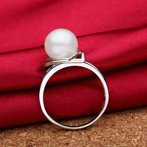 Planet Gates 925 sterling silver Ring with 9-10mm natural freshwater pearl Fine Jewelry wedding brand Engagement ring for women lover