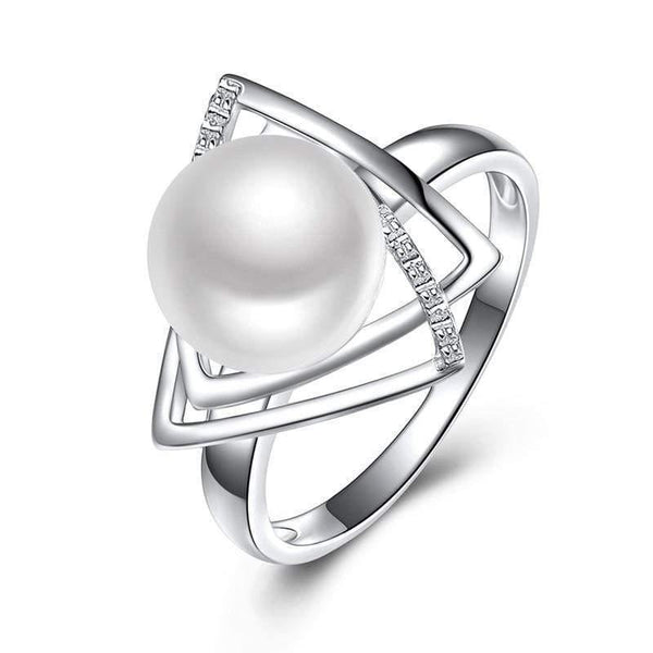 Planet Gates 925 sterling silver Ring with 9-10mm natural freshwater pearl Fine Jewelry wedding brand Engagement ring for women lover