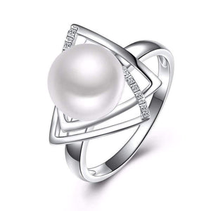 Planet Gates 925 sterling silver Ring with 9-10mm natural freshwater pearl Fine Jewelry wedding brand Engagement ring for women lover