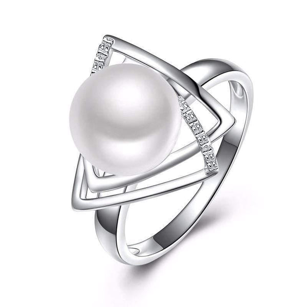 Planet Gates 925 sterling silver Ring with 9-10mm natural freshwater pearl Fine Jewelry wedding brand Engagement ring for women lover