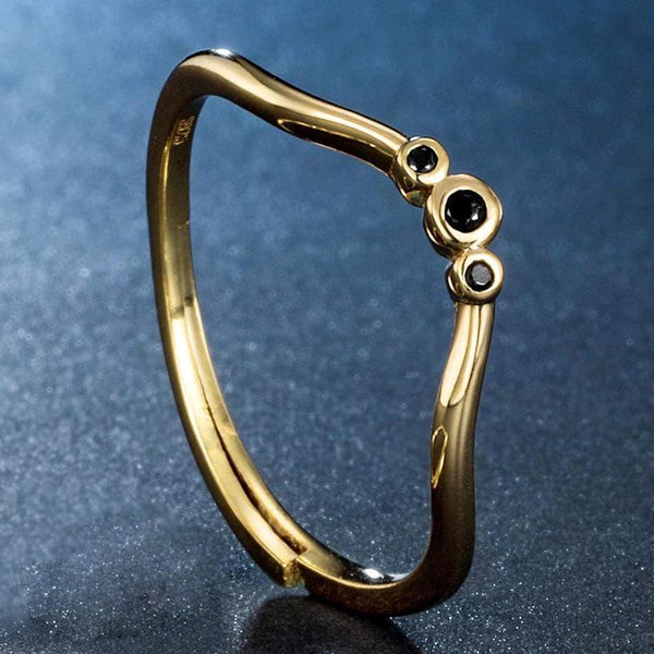 Planet Gates 925 Sterling Silver Rings  Black White Zircon Diamond Adjustable Rings 14K Gold Fine Jewelry