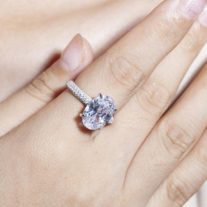Planet Gates 925 Sterling Silver rings finger Engagement Wedding jewelry for Women Big oval cut 4ct Simulated Diamond Ring gift