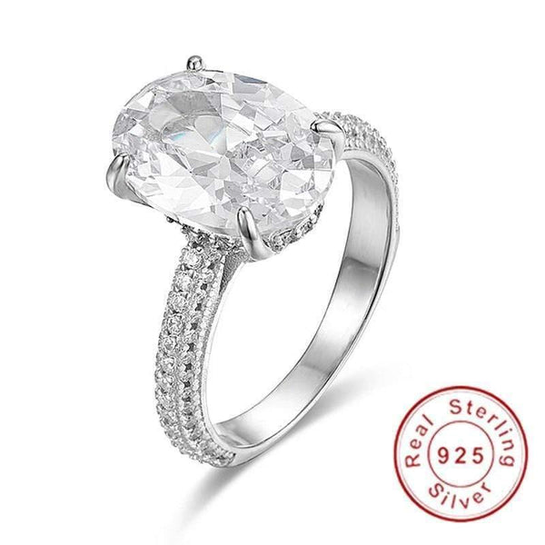 Planet Gates 925 Sterling Silver rings finger Engagement Wedding jewelry for Women Big oval cut 4ct Simulated Diamond Ring gift