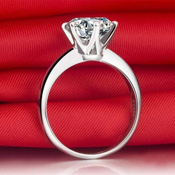 Planet Gates 925 Sterling Silver Rings Women Engagement Silver Rings Round Simulated Diamond Wedding Gift Main Stone Size 1/1.5/2/3 ct