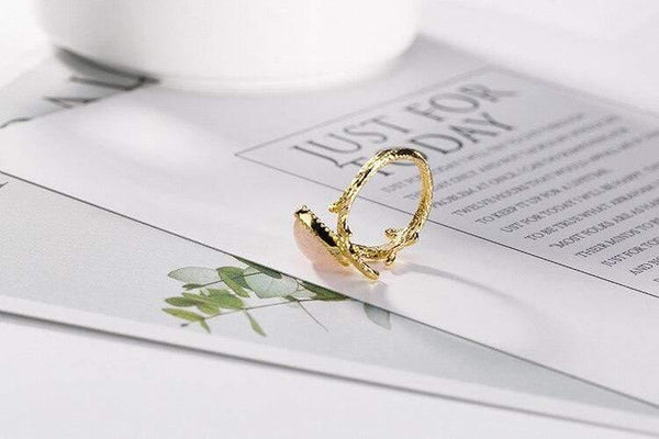 Planet Gates 925 Sterling Silver rose quartz heart ring creative 18KGP silver lovely rings