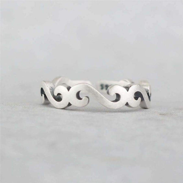 Planet Gates 925 Sterling Silver S Shape Auspicious Clouds Open Rings For Women Classic Chinese Style Elegant Lady Sterling-silver-jewelry