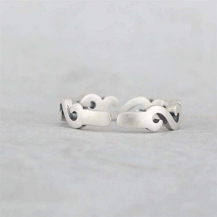 Planet Gates 925 Sterling Silver S Shape Auspicious Clouds Open Rings For Women Classic Chinese Style Elegant Lady Sterling-silver-jewelry