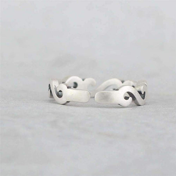 Planet Gates 925 Sterling Silver S Shape Auspicious Clouds Open Rings For Women Classic Chinese Style Elegant Lady Sterling-silver-jewelry