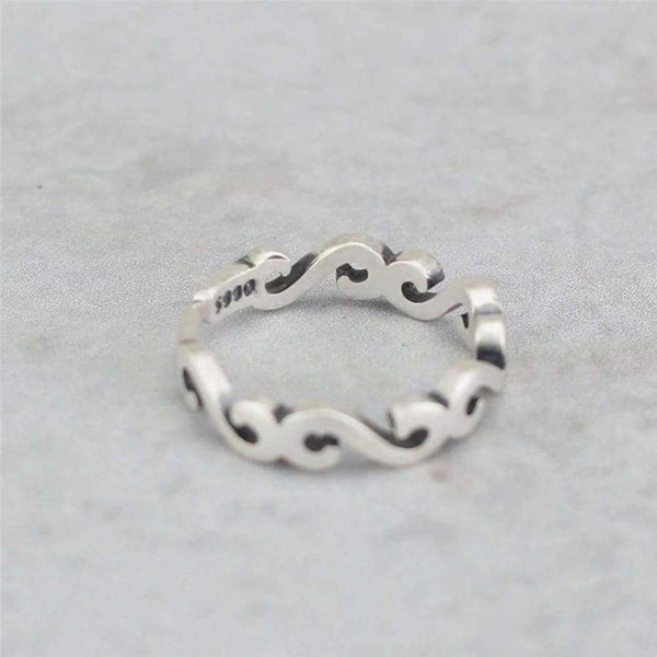 Planet Gates 925 Sterling Silver S Shape Auspicious Clouds Open Rings For Women Classic Chinese Style Elegant Lady Sterling-silver-jewelry