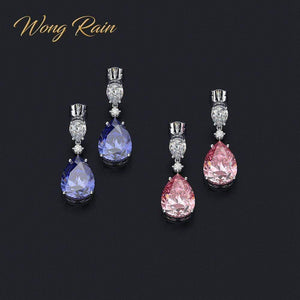 Planet Gates 925 Sterling Silver Sapphire Gemstone Drop Dangle Diamonds Anniversary Earrings Fine Jewelry Gift Wholesale