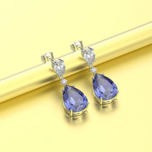 Planet Gates 925 Sterling Silver Sapphire Gemstone Drop Dangle Diamonds Anniversary Earrings Fine Jewelry Gift Wholesale