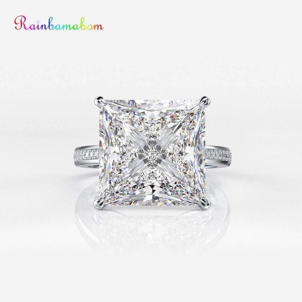 Planet Gates 925 Sterling Silver Square Created Moissanite Diamonds Gemstone Engagement Wedding Couple Rings Jewelry Wholesale