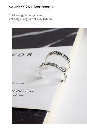 Planet Gates 925 Sterling Silver Stylish Personality Retro S Joint Ring Adjustable Women Anillos Mujer Trendy Design Fine Jewelry WDR017
