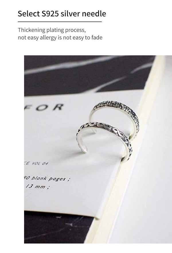 Planet Gates 925 Sterling Silver Stylish Personality Retro S Joint Ring Adjustable Women Anillos Mujer Trendy Design Fine Jewelry WDR017