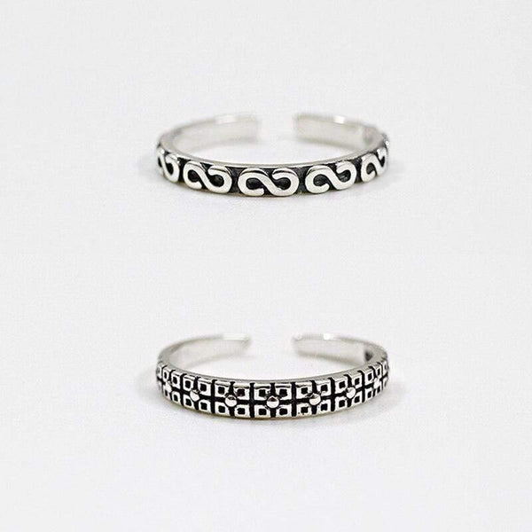 Planet Gates 925 Sterling Silver Stylish Personality Retro S Joint Ring Adjustable Women Anillos Mujer Trendy Design Fine Jewelry WDR017